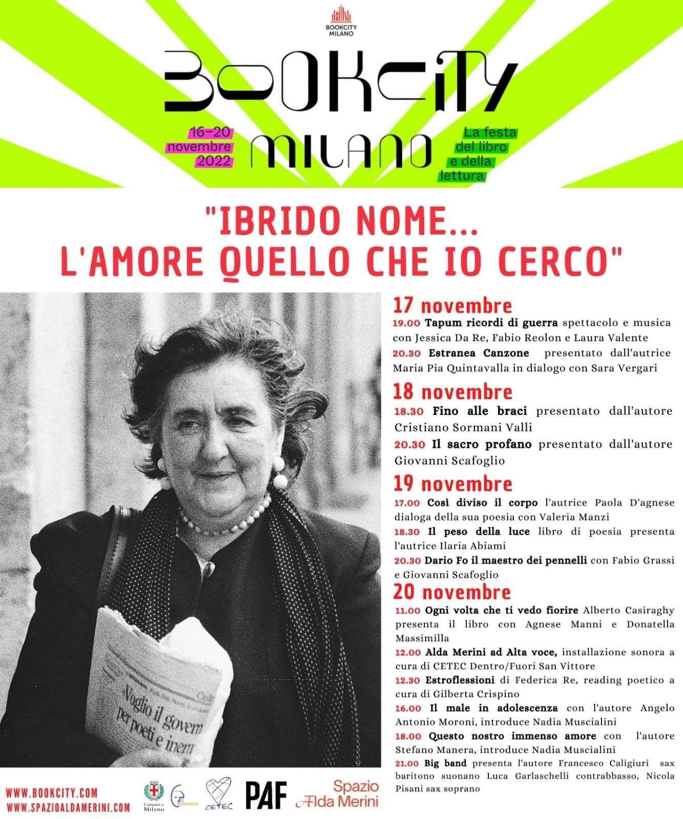 Book City Milano dal 16 al 20 novembre – “IBRIDO NOME… L’AMORE QUELLO CHE IO CERCO”